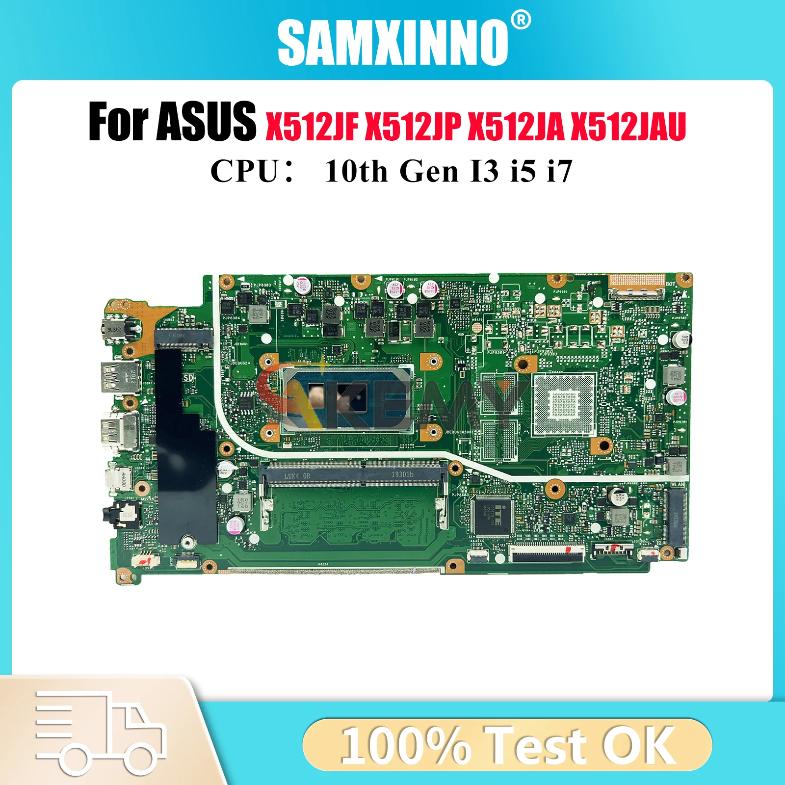 

X512JA Laptop Motherboard For ASUS V5000J S512J X512JAW K512J A512J X512JP X512JF X512JAU X512J Mainboard With 10th Gen I3 i5 i7