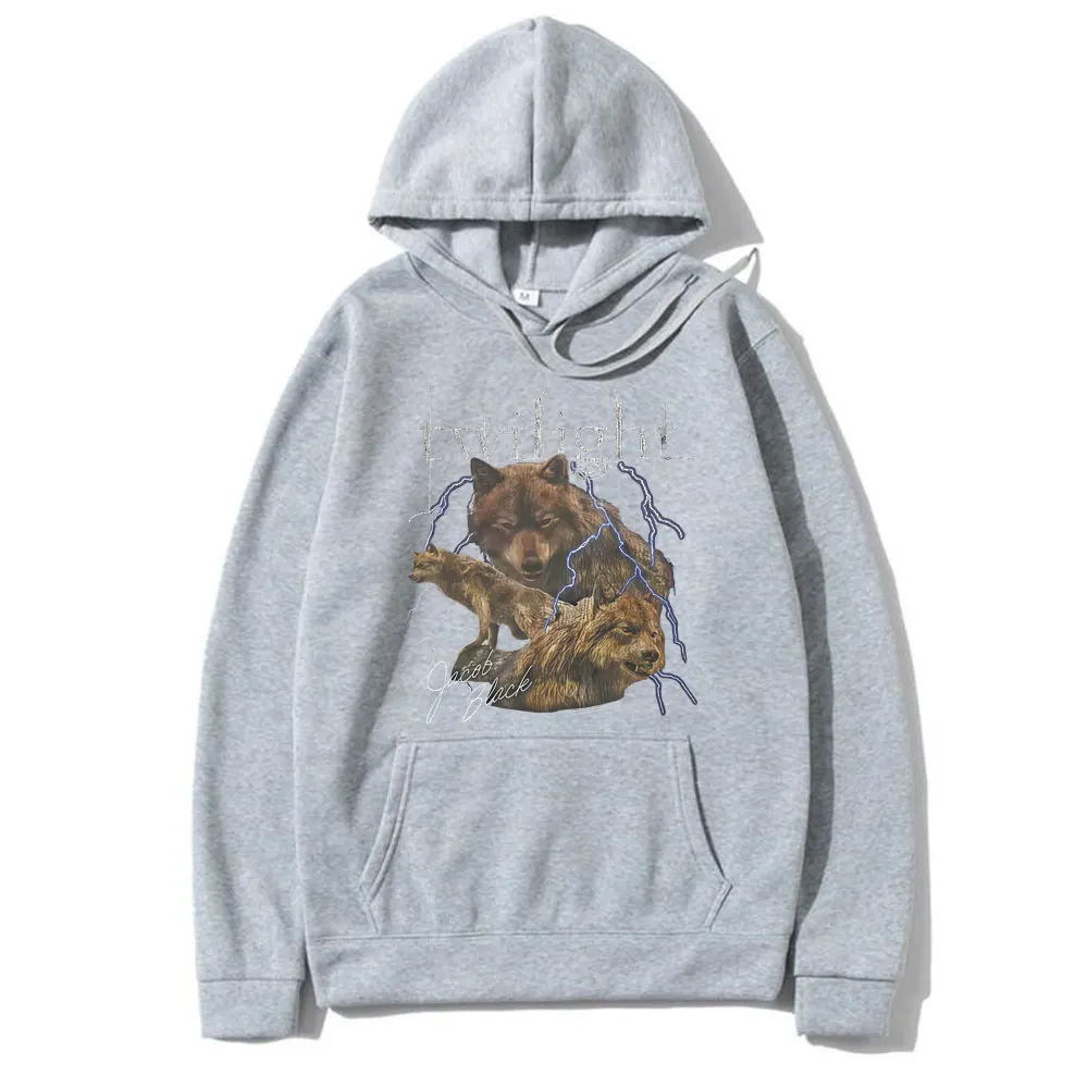 الشفق جاكوب الأسود الذئب الجرافيك هوديي الرجال النساء عادية الصوف كنزة صوفية قطنية/بلوزة قطنية عالية الجودة الذكور القوطية فضفاضة المتضخم البلوز #6