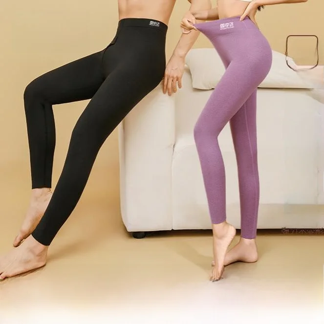 

Thickened Fleece Lined Thermal Pants Men's Women's Butt Lifting Winter Warm Trousers Breathable Home Leisure Polyester Fiber