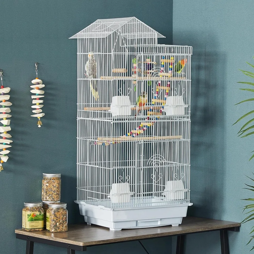 

Roof Top Medium Parakeet Bird Cages for Cockatiels Conures Finches Budgies Canaries Lovebirds Parakeets Green