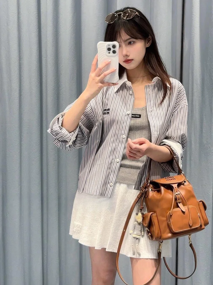 

Long Sve Embroidered irt ort Sle Collar Women's Faion Breathable Cotton Casual Wear Spring Autumn Season
