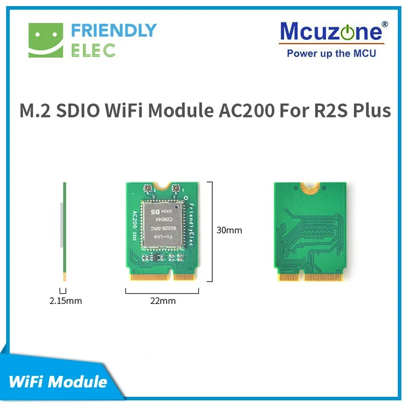 

M.2 SDIO WiFi Module, AC200 For Nano Pi R2S Plus / nanopi M5 / R76S
