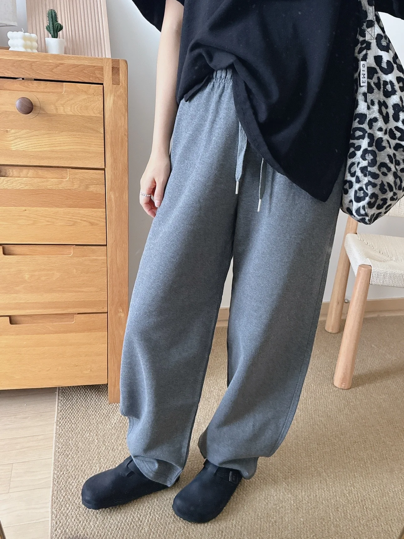 

High Waist Elastic Loose Feeling Long Pants Women's Casual Knife Pants Comfortable Cotton Spring A-Line Trousers