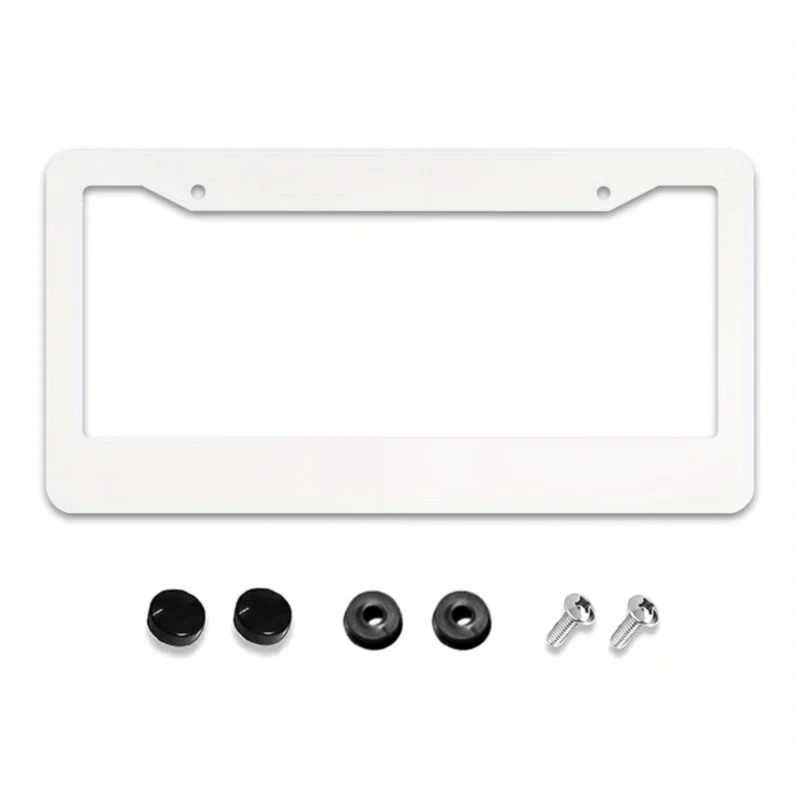2D Flat USA Flag Shiny Sequins License Plate Frame 2 Pack Front Rear Aluminum Colorful Festival Car Tag Holder License Plate view 2