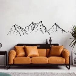 Mountain Silhouette Wall Decal Mountains Vinyl Sticker Farmer House Murals For Living Room Mordern Room Decoration 3901