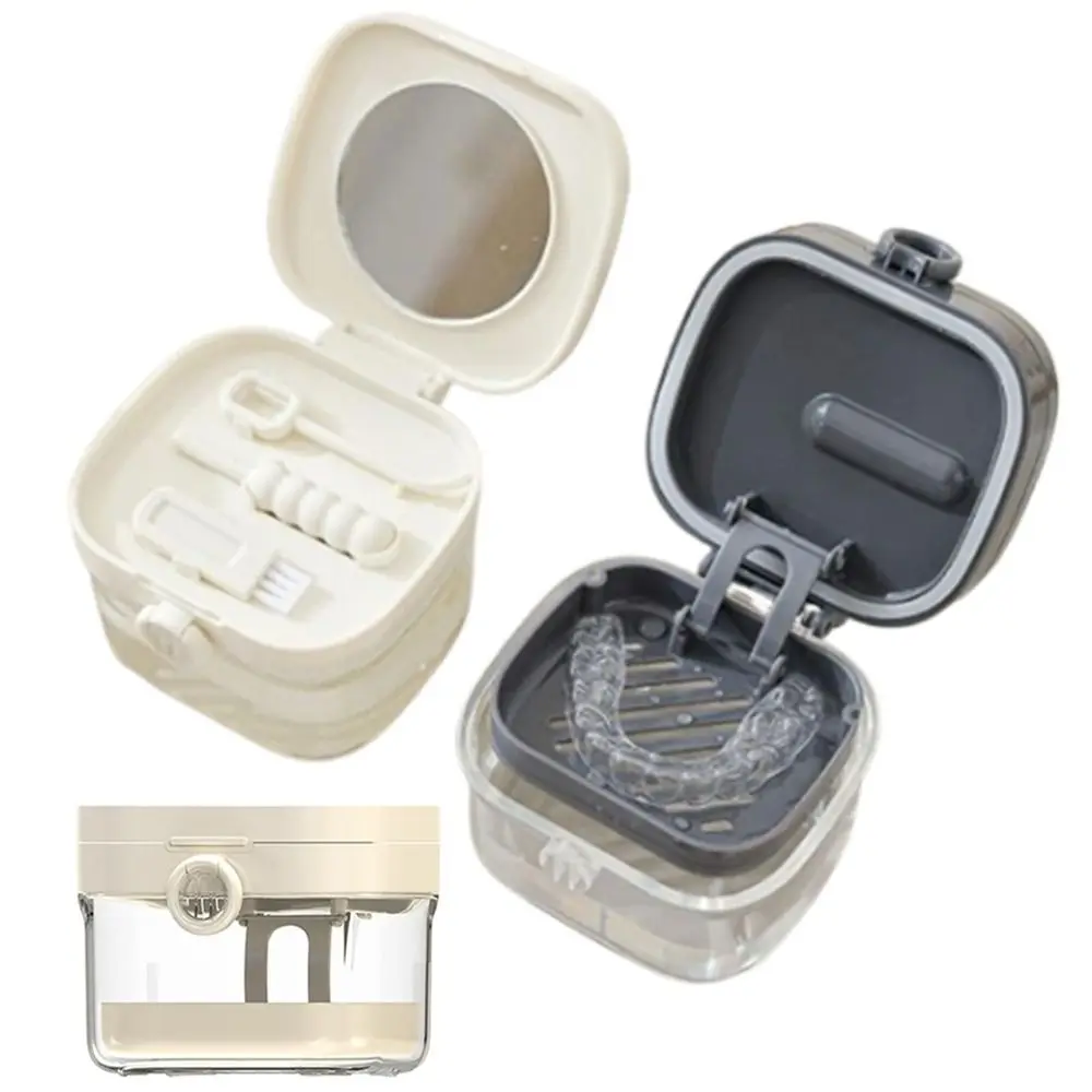 

Transparent Double Layer Braces Storage Box Universal Portable Orthodontic Retainer Case Simple Food Grade