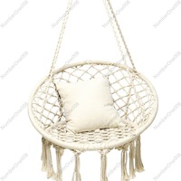 Outdoor camping swing round cotton rope woven hanging chair Nordic style indoor leisure bird's nest hammock swing cradle