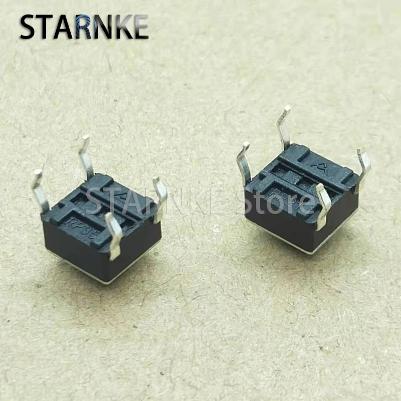 100PCS 6*6*5 Tactile Tact Switch Vertical 4Pins Induction Cooker Accessories Push Button Micro Switch Copper Feet 6X6X5mm