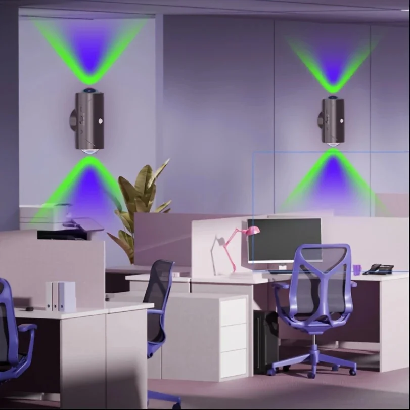 2Pcs LED Motion Sensor Night Lights Warm USB Rechargeable Magnetic Mounting Wall Lamp 15 RGB Colors Staircase Light Indoor Lamp