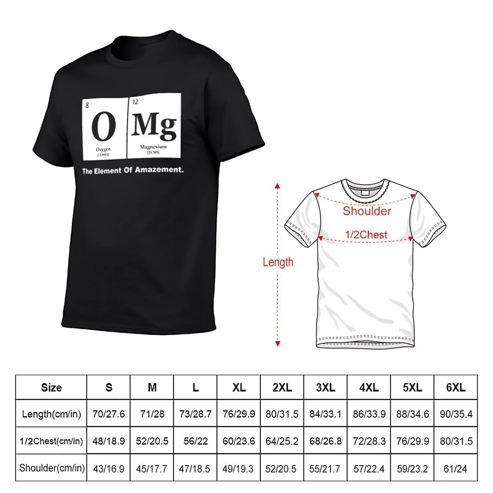 OMG the Element of Amazement, Science Humor T-Shirt oversized plus size tops oversized t shirt men clothes