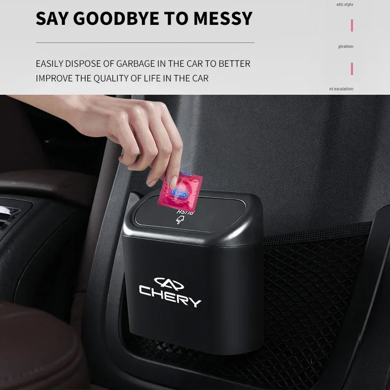 Car ABS Square Pressing Trash Bin  For Chery Tiggo 7 Pro 8 4 3 2 T11 5X Amulet Fora QQ IQ Fulwin Arrizo Car Interior Accessories