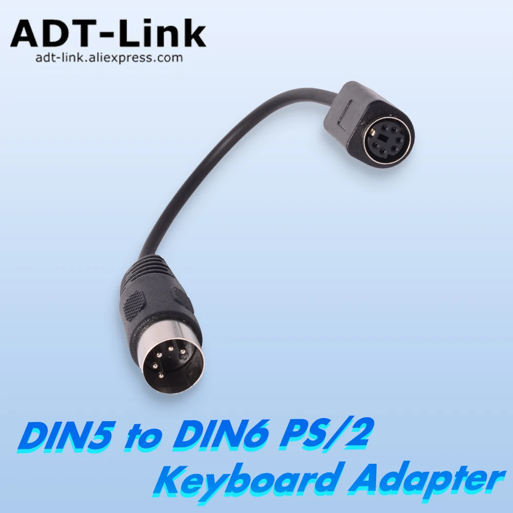 6 Inch in DIN5 To Mini DIN6 PS/2 Male To Female Keyboard Adapter Converter Cable Cord DIN5 5 Pin To MDIN6 6 Pin M/F for PC Linux