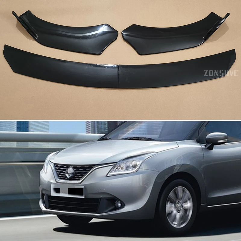 For Suzuki Baleno 2015--2024 Year Front Bumper Lip Splitter Spoiler Body Kit Accessories Universal 4pcs