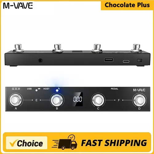 Imagen 1 del producto M-vave Chocolate Plus controlador MIDI inalámbrico teclado profesional interruptor de pie de 4 botones compatible con función de Control de interfaz de Host MIDI