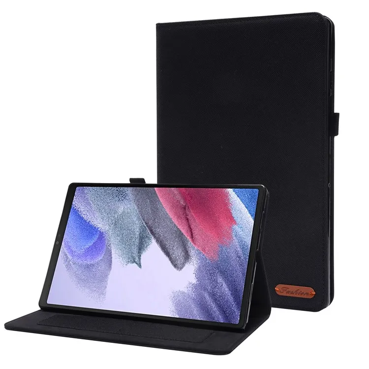 

For Samsung Galaxy Tab A8 10.5 (2021) Cloth Texture PU Leather Tablet Case Folding Stand Folio Protective Cover with Card Slots