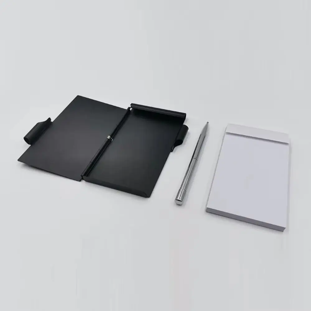 Portable Aluminum Notepad with Memo Pads Pocket Metal Pocket Notebook with Pen Durable Office Memo Pad Gift Supplies