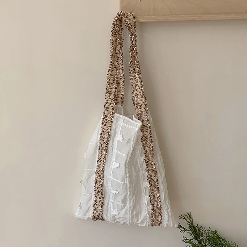 أنيقة الزهور حقيبة قماش قنب تصميم أنيق حقائب كتف سعة كبيرة أنيق التطريز عطلة عادية المحمولة حقيبة تحت الإبط #1