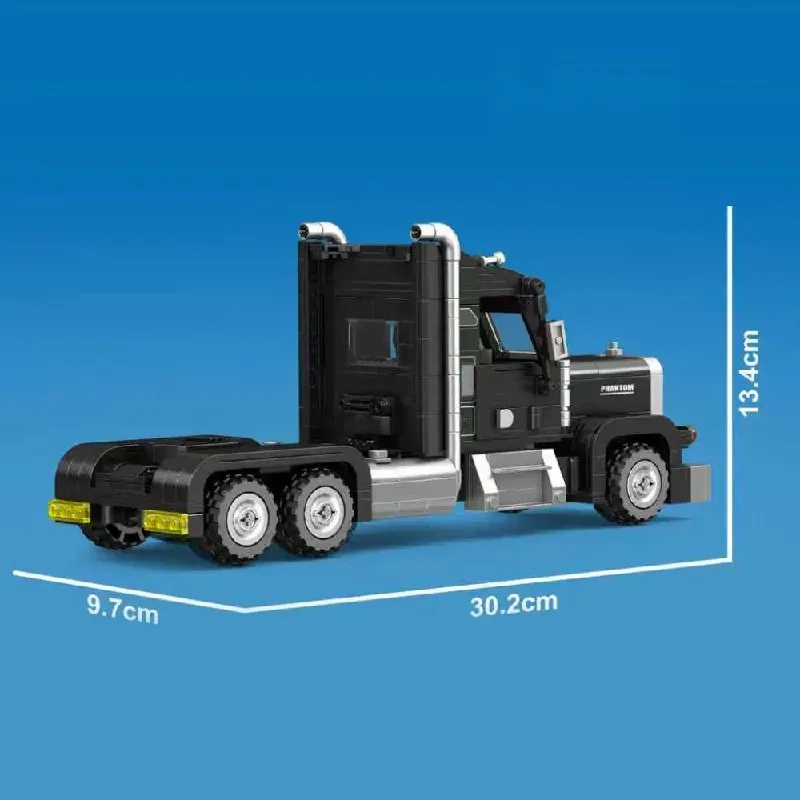 Blocos de Montar de Caminhão Pesado Americano, Veículo de Transporte Criativo, Modelo de Tijolo com Vista da Cidade, Brinquedo para Meninos, Presentes para Adultos e Crianças, 873PCS