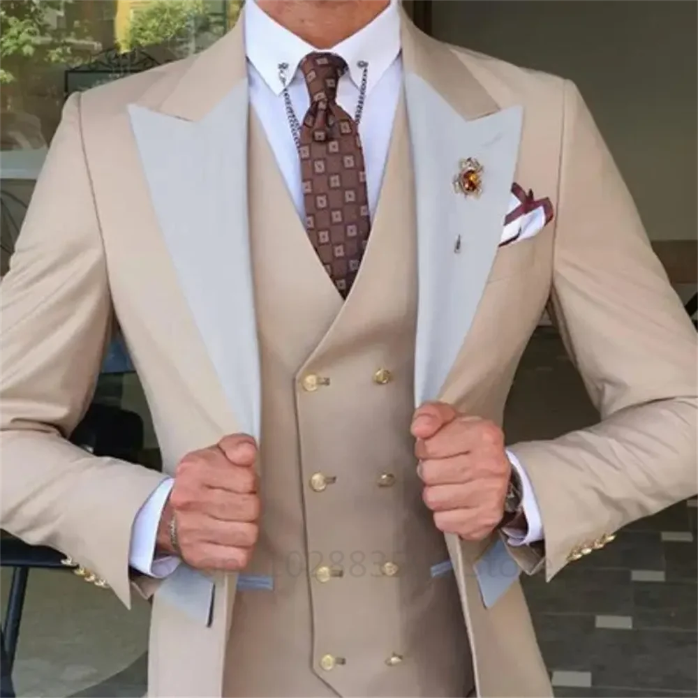 Burgundy Men Suit Business Formal Slim 3 Piece Fit Wedding Casual Bridesman Classic Style Wedding Banquet Jacket Vest With Pants