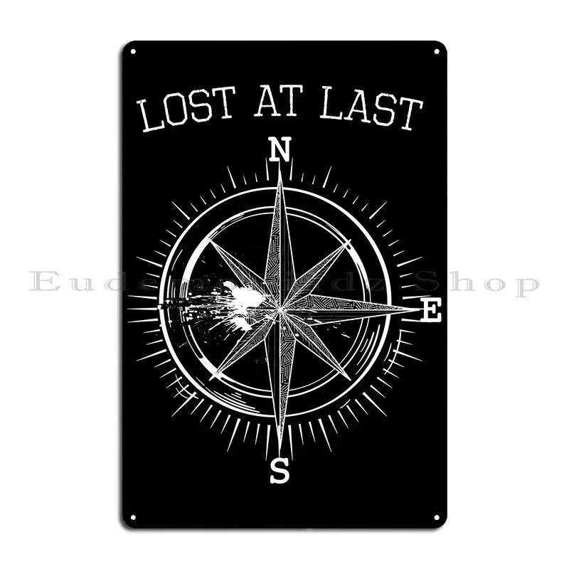 Broken Compass Camping Metal Signs Cave Personalized Club Club Bar Design Tin Sign Poster