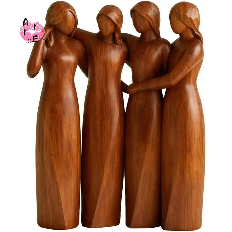 A11E-4 Sisters Friendship Resin Figurines Statue - Friend Birthday For Women Resin Friendship Decoration Statue Decor