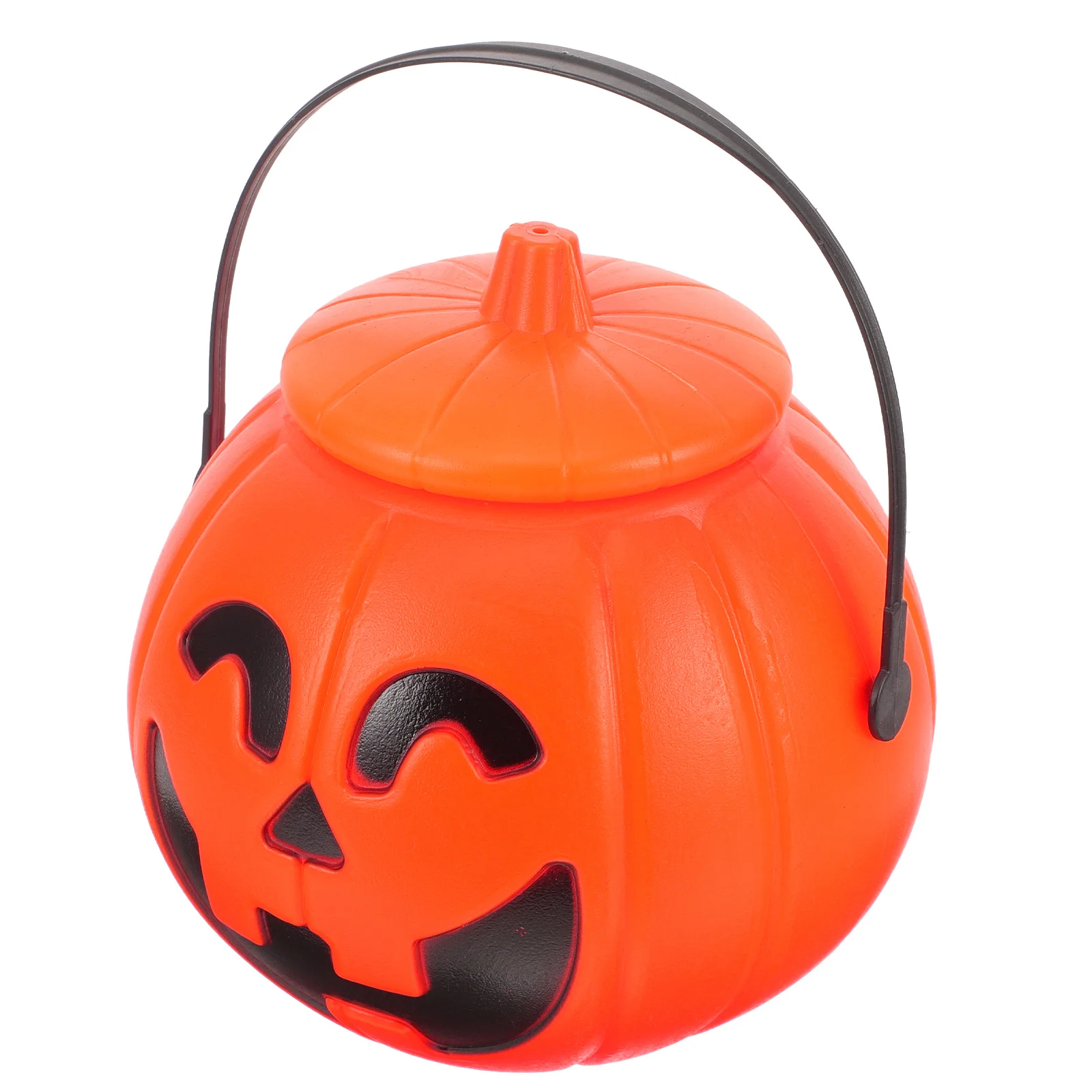 

1pc Halloween Candy Bucket Jar Portable Storage for Party Favors Pumpkin Shape Holder Ghost Theme Gift Box 17cm