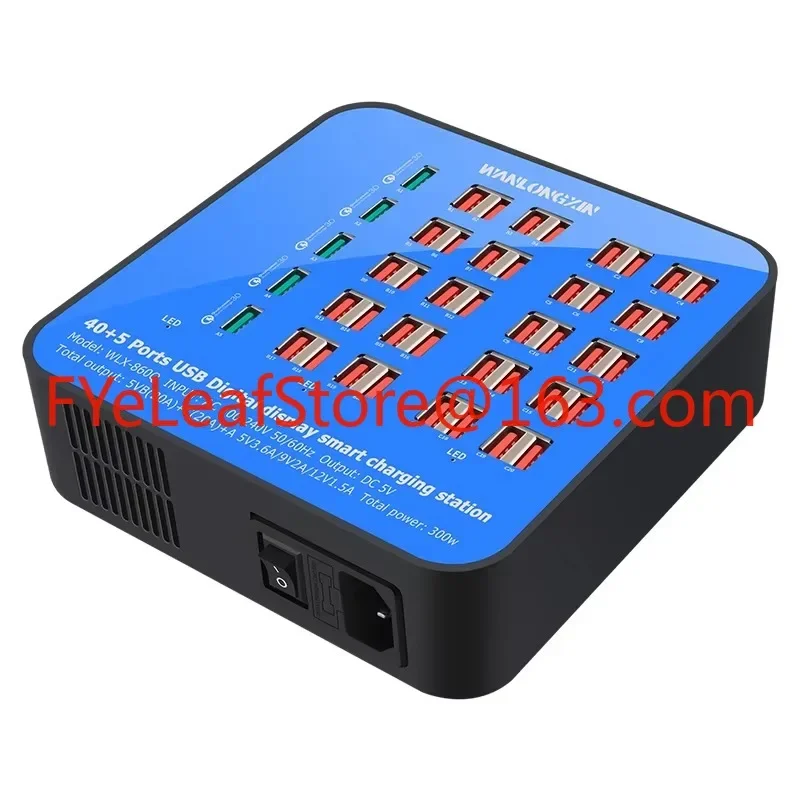 300W High Power 60 45 Ports Factory   USB Charging Station Multiport Multiple Desktop Charger