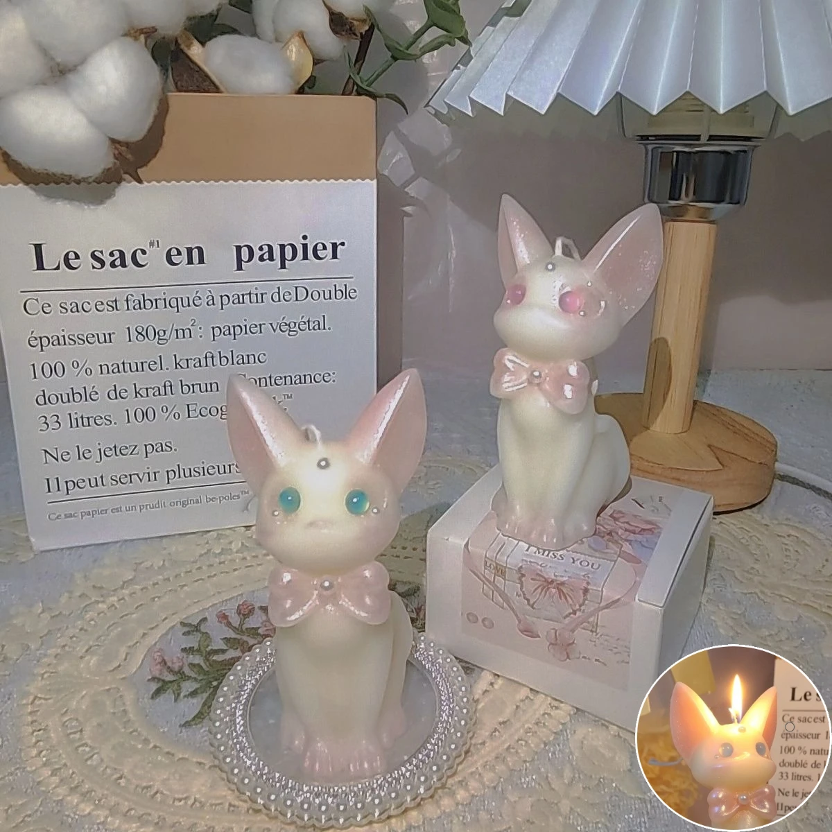 Cute Cat Shaped Scented Candle, Glitter Animal Figurine Candle, Aesthetic Home Decor Ornament & Unique Aromatherapy Gift Idea