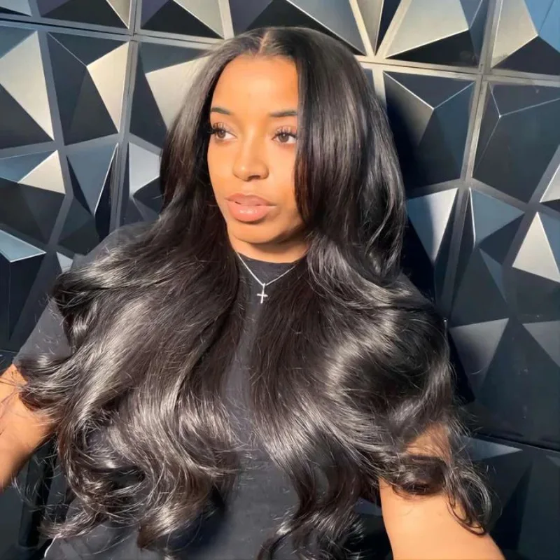 

Body Wave Natural Color 1B 13x6 Inch HD Lace 180% Density Lace Front Wigs Human Hair Transparent Lace For Women