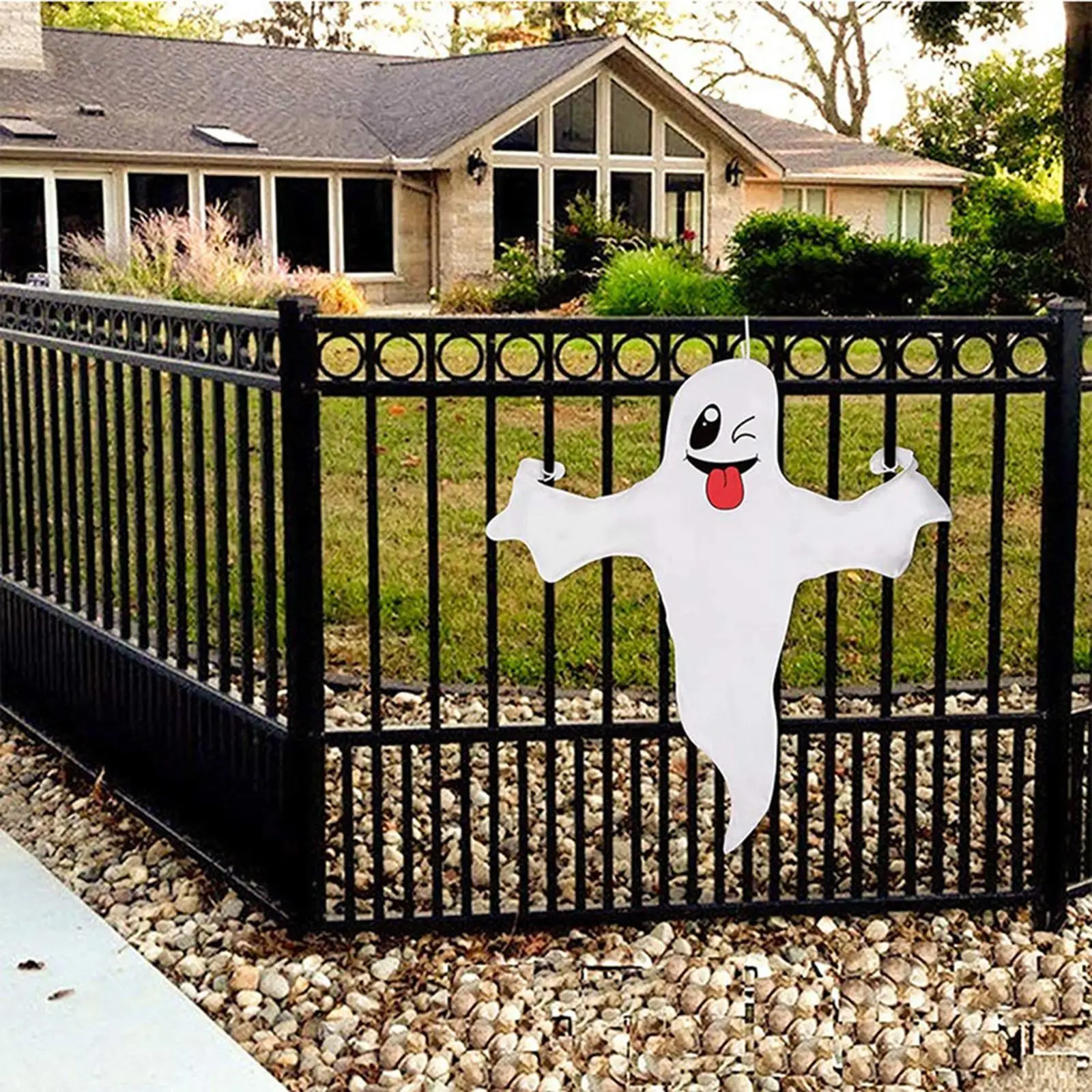 Door Hanging Flags Halloween Ghosts Windsocks for Indoor Outdoor Yard