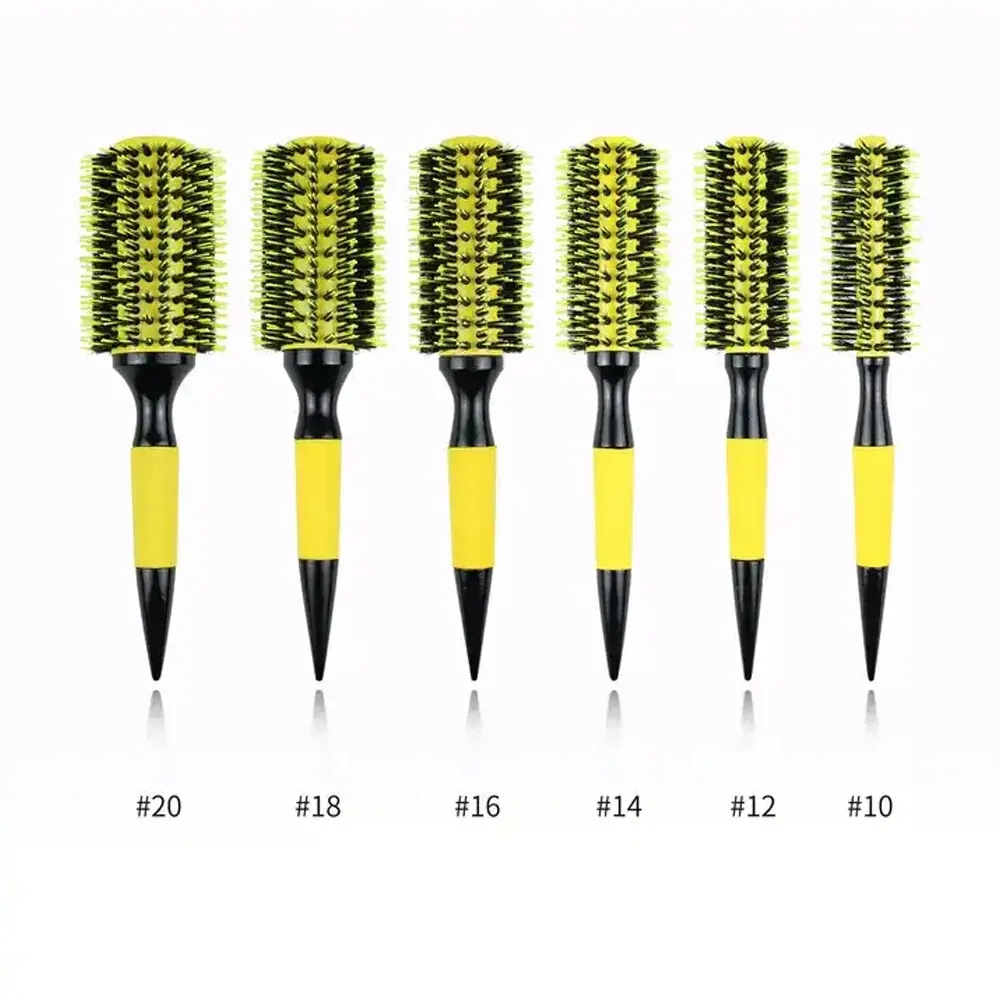 

In Stock Yellow Aluminum Tube Bristle Nylon Needle Hair Curling Comb Cross-Border Foreign Trade New Pointed Tail Roller Comb Bra