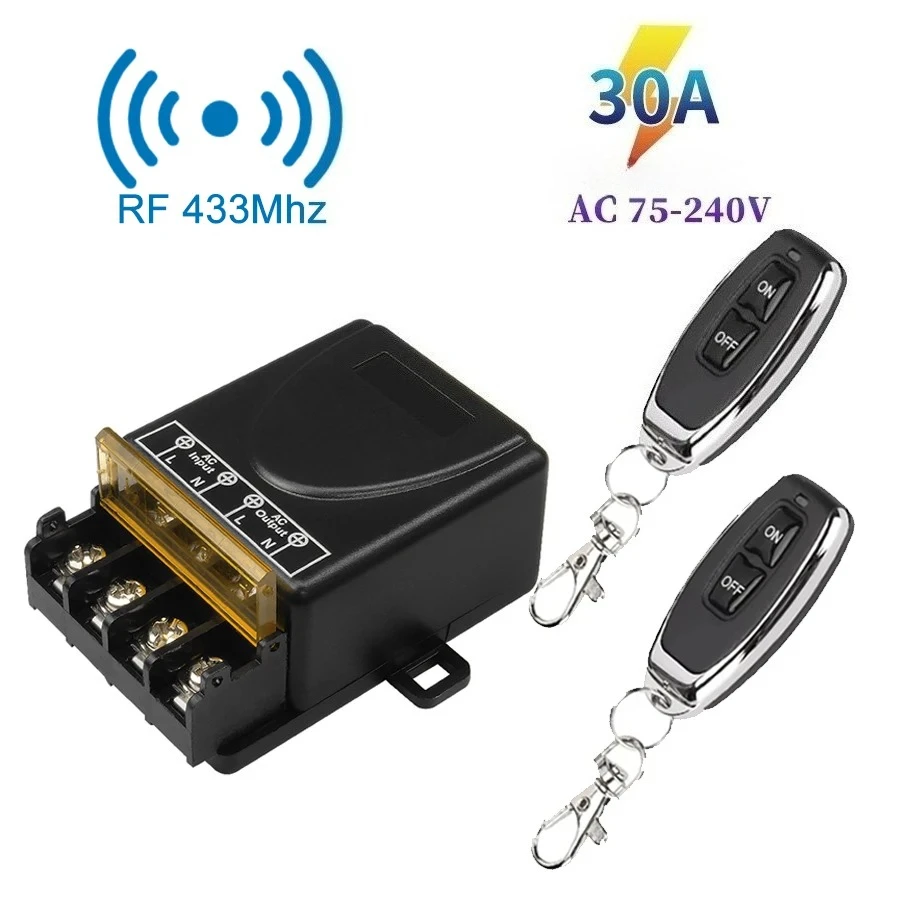 

RF433Mhz Wireless Remote Control Switch 12V 24V 220V 110V Relay Receiver Transmitter for Water Pump Motor LED Electric Appliance