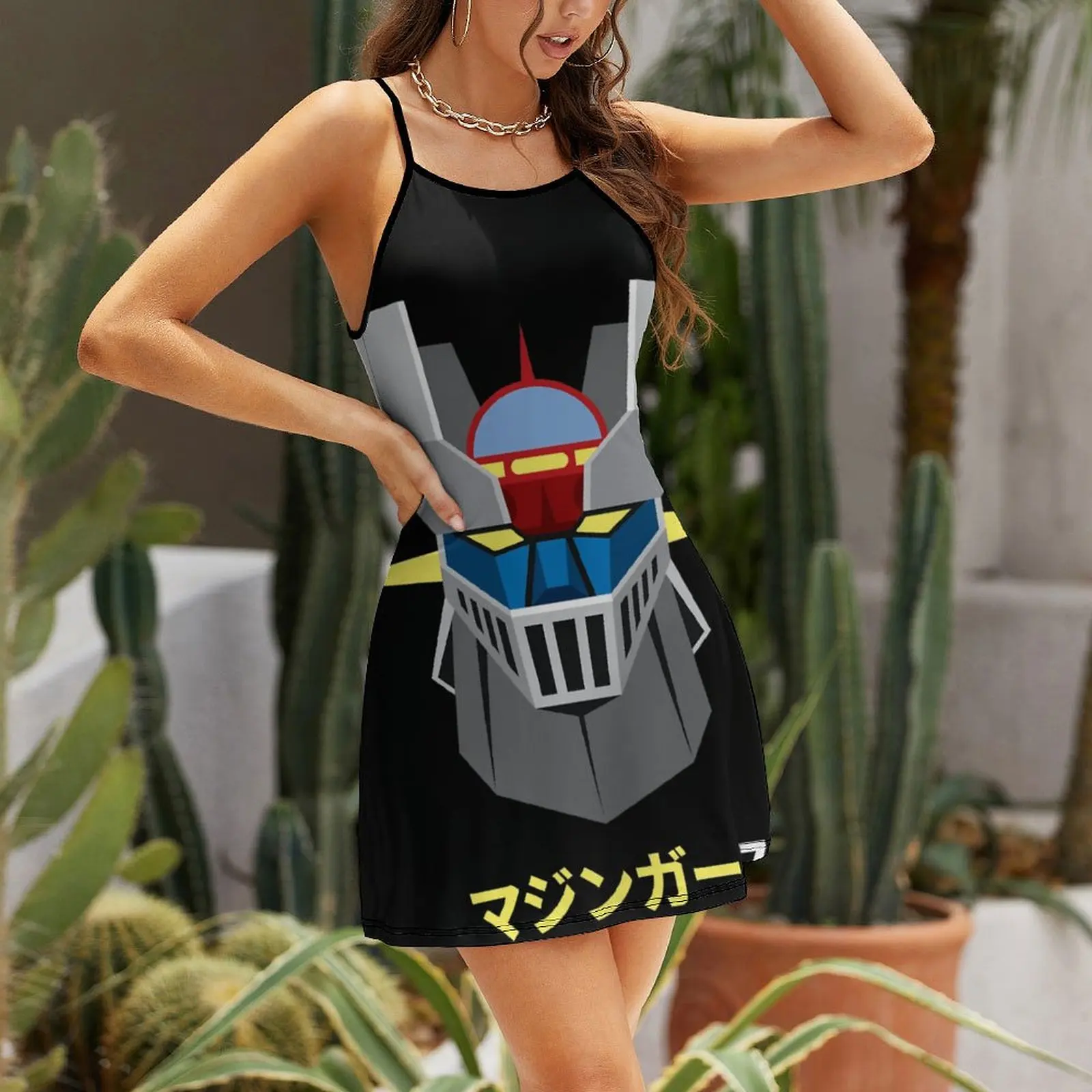 Exotic  Woman's Gown Strappy Dress Mechas 02 Mazinger Z Steel Jeeg Robot Kotetsu Dark Great 19  Women's Sling Dress Classic  Vac