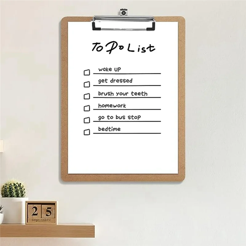 10Pcs Wooden Board Clips Flat Folder Menu Holder Wooden Clipboard Splints For Office, School, Classroom Supplies Easy To Use