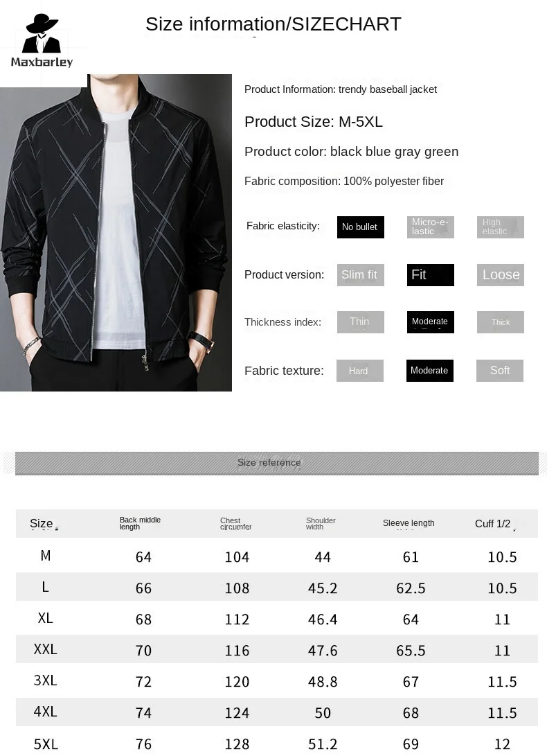 Spring Jacket Men\'s Korean-style Fashionable Printed Baseball Suit Coat Classic Business Slim-fit Cargo Jacket Brand Clothing