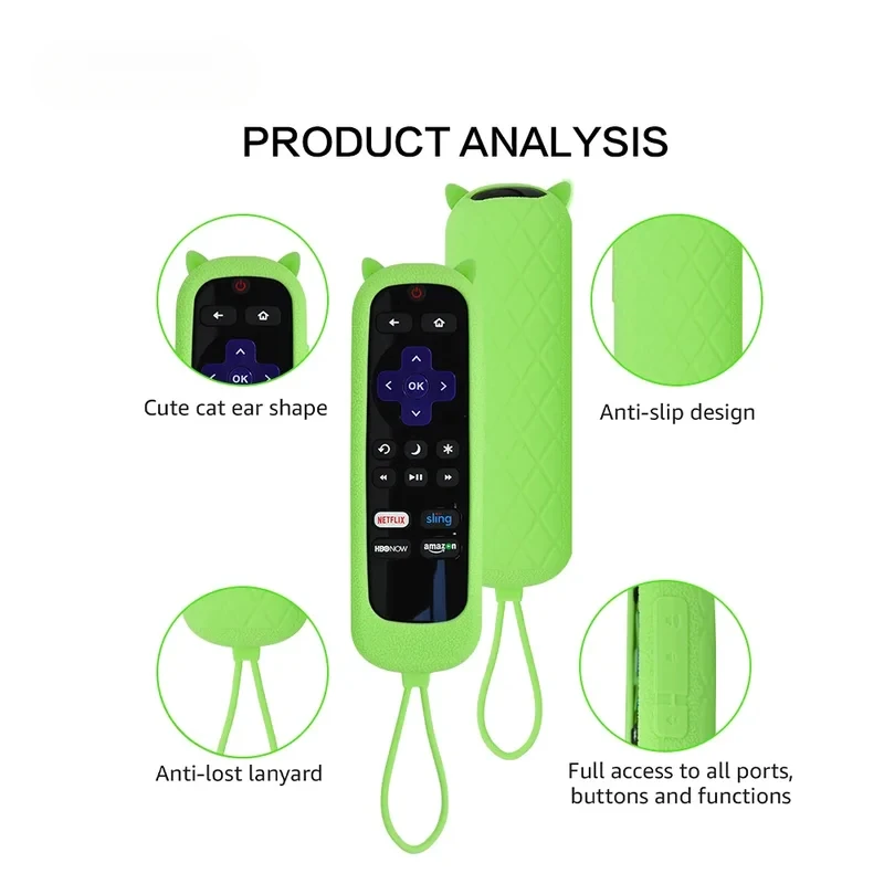 Remote Case for Roku Cover for TCL Roku TV Steaming Stick Silicone Protective Universal Replacement Sleeve Skin Glow n The Dark image 3