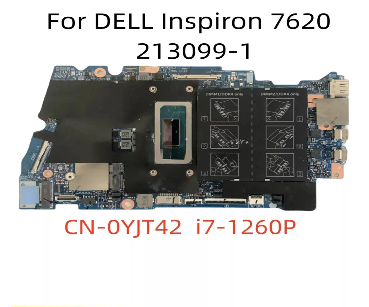 YJT42 0YJT42 For DELL INSPIRON 16 7620 2-IN-1 Laptop Motherboard INTEL CORE I7-1260P  100% Full Teste