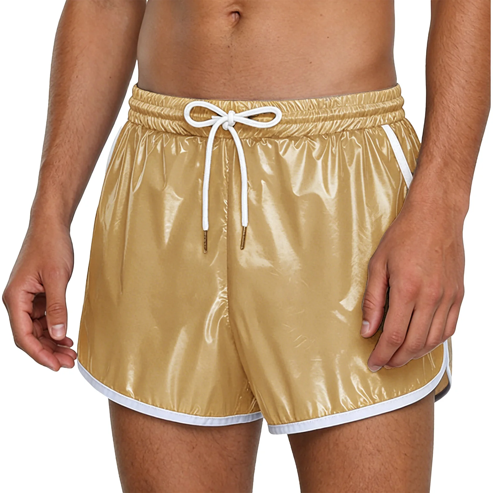 

Swimwear Mens Swimming Trunks Waterpoof Shorts Elastic Waistband with Drawstring Seams Shorts with Pockets Swimming Bathing Suit
