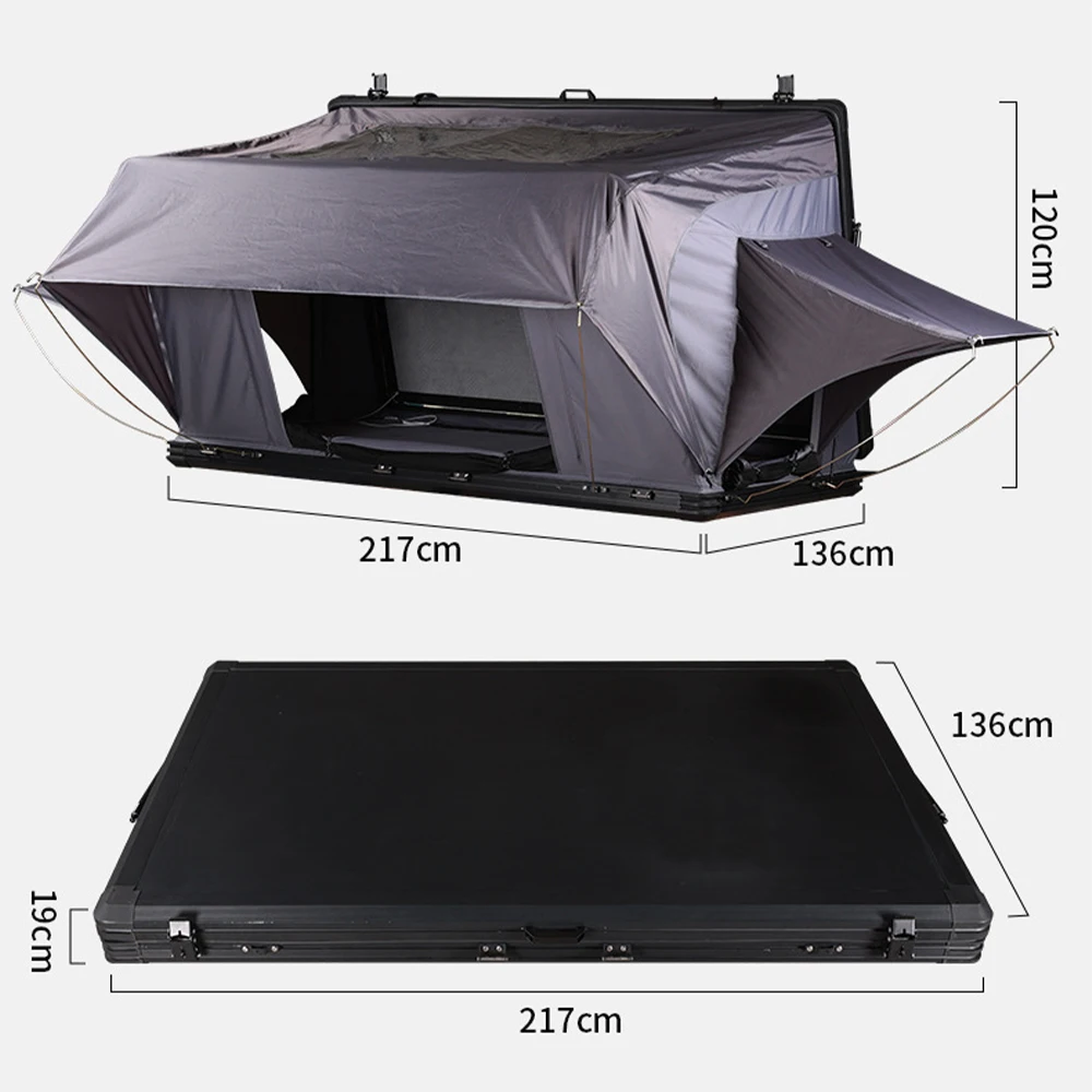 Camping Roof Top Tent Aluminum Hard Shell Automatic Pop Up Rooftop Tent 4x4 Off-road SUV Outdoor Roof Tents For Cars