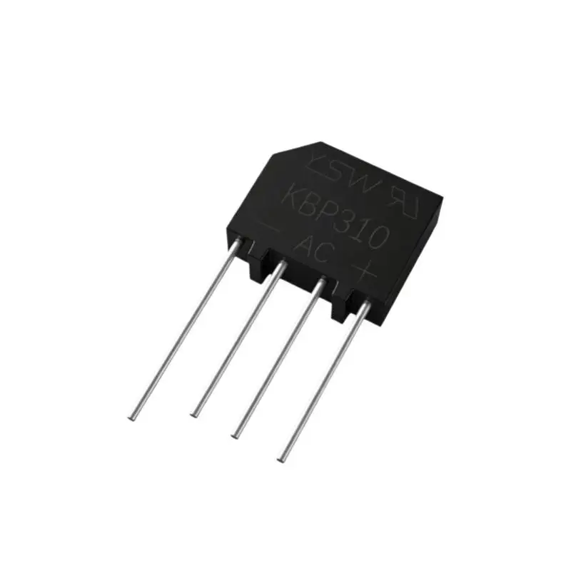 10PCS KBP310 Flat Bridge Rectifier 1000V 3A Through Hole Silicon Bridge Stack for Electronic Circuit Repair Electronic Part
