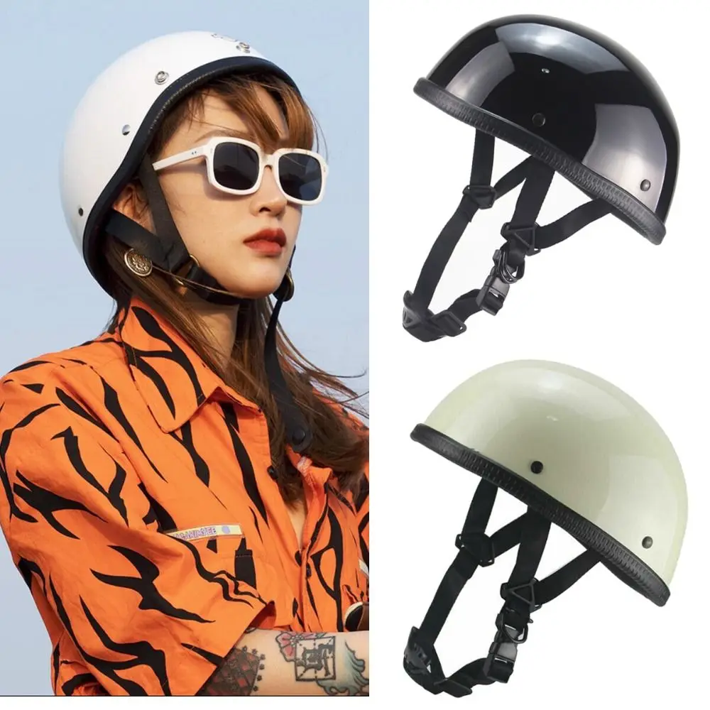 

Vintage Comfortable Beanie Helmet Portable German Style Half Helmet Cap Lightweight Riding Helmet Motorcycle MTB Scooter