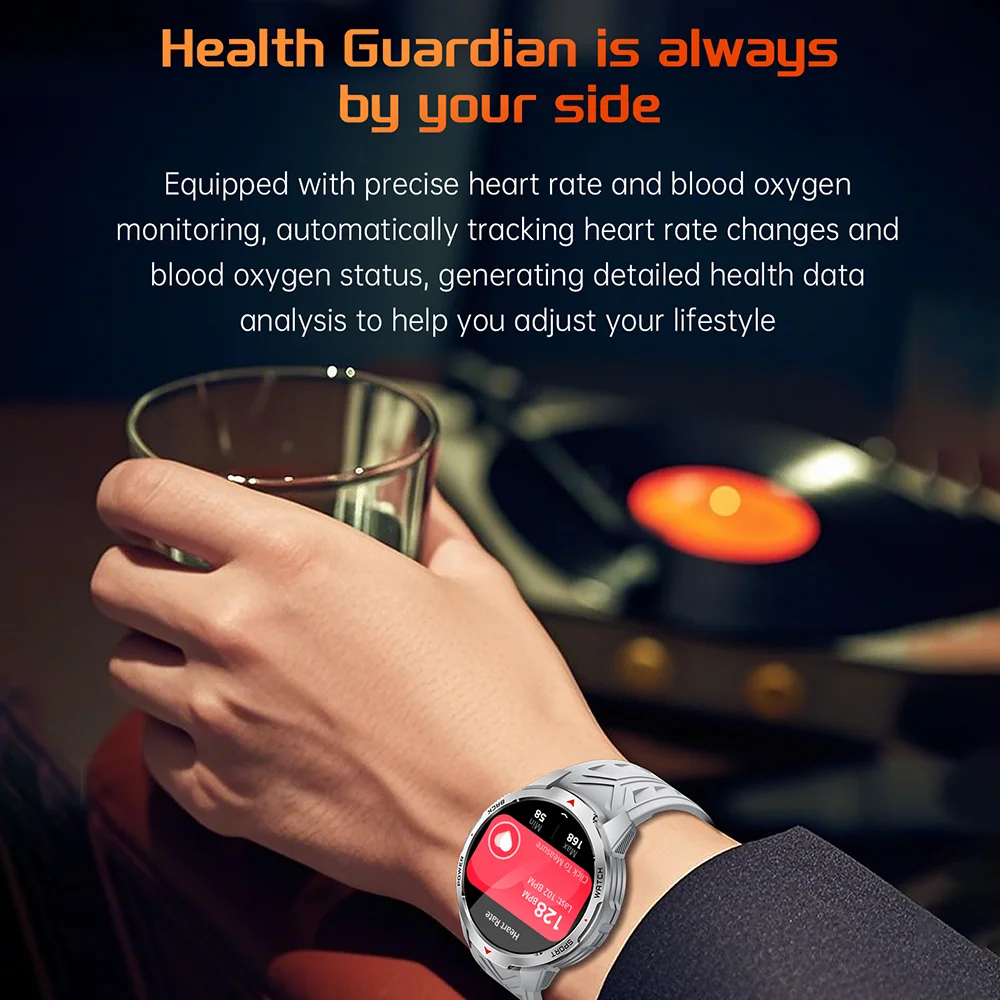 Smartwatch męski 1100mAh, wojskowy, outdoorowy, z kompasem, zegarek sportowy, wodoodporny IP68, HD, połączenia Bluetooth, smartwatch dla Huawei 2025 NOWOŚĆ