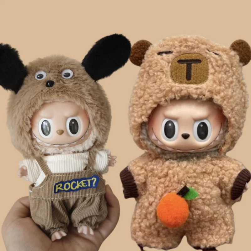 For 15-17cm Kapibala Labubu Pendant Sitting Baby Shark Bee Dinosaur Cute Dolls Accessories Cute Decoration Little Clothes