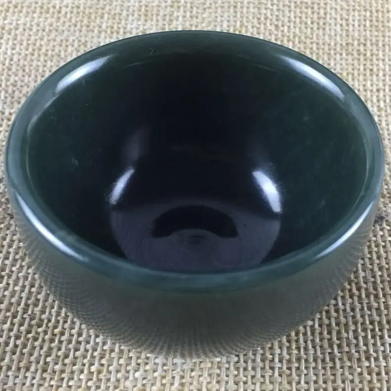 Natural Nephrite Green Jade Cups Chinese Tea Ceremony Master Cup Genuine Chinese Hetian Jade Stone Teacups Handmade Health Cups