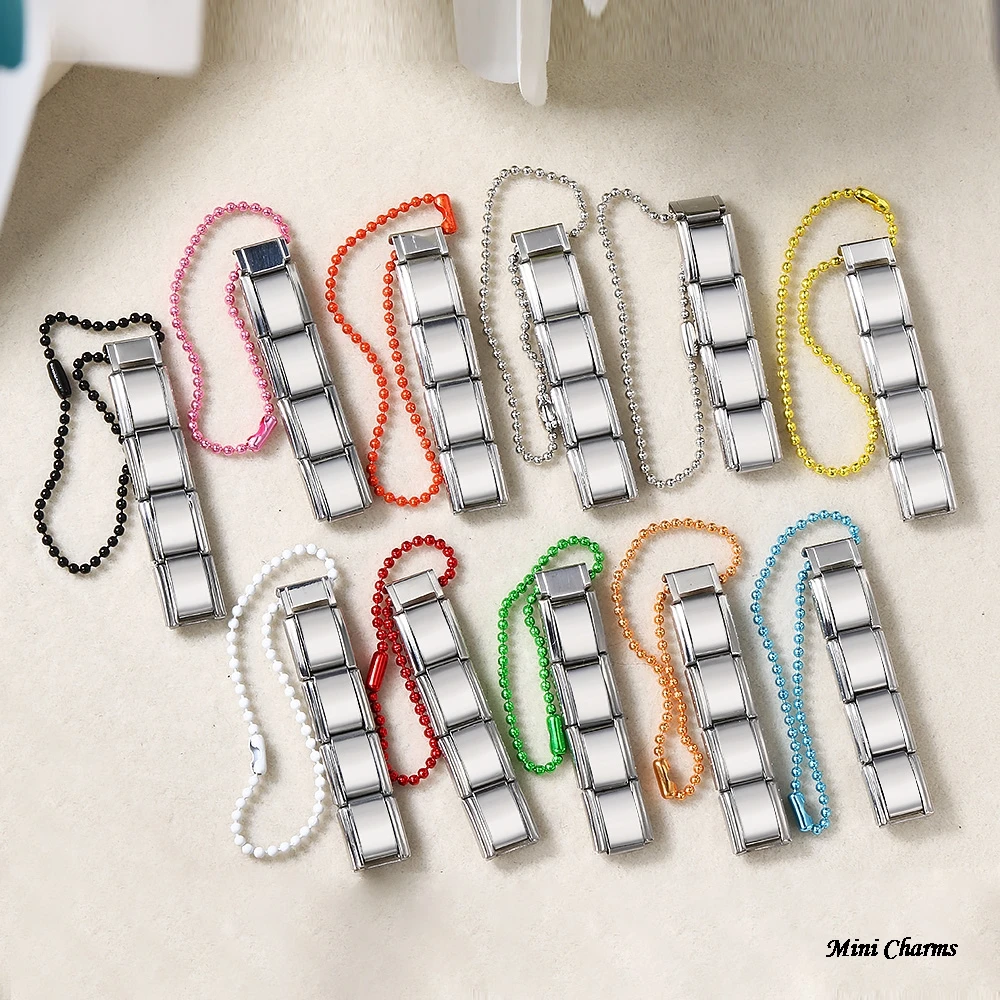 Neues Design Bunte Perlen Handykette Schlüsselanhänger Passend für 9mm Italienische Charms Edelstahl DIY Perlen Damen Herren Modeschmuck – Detail 6