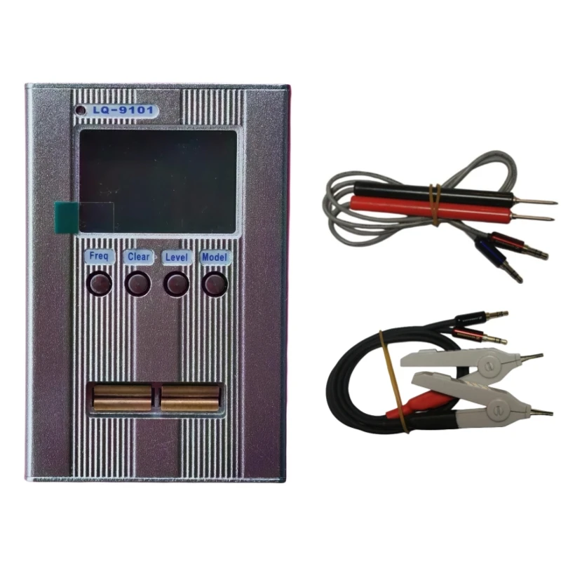 New LQ-9101 Auto LCR Tester LCR Meter 10KHz Digital Bridge + Kelvin Clip + Test Lead