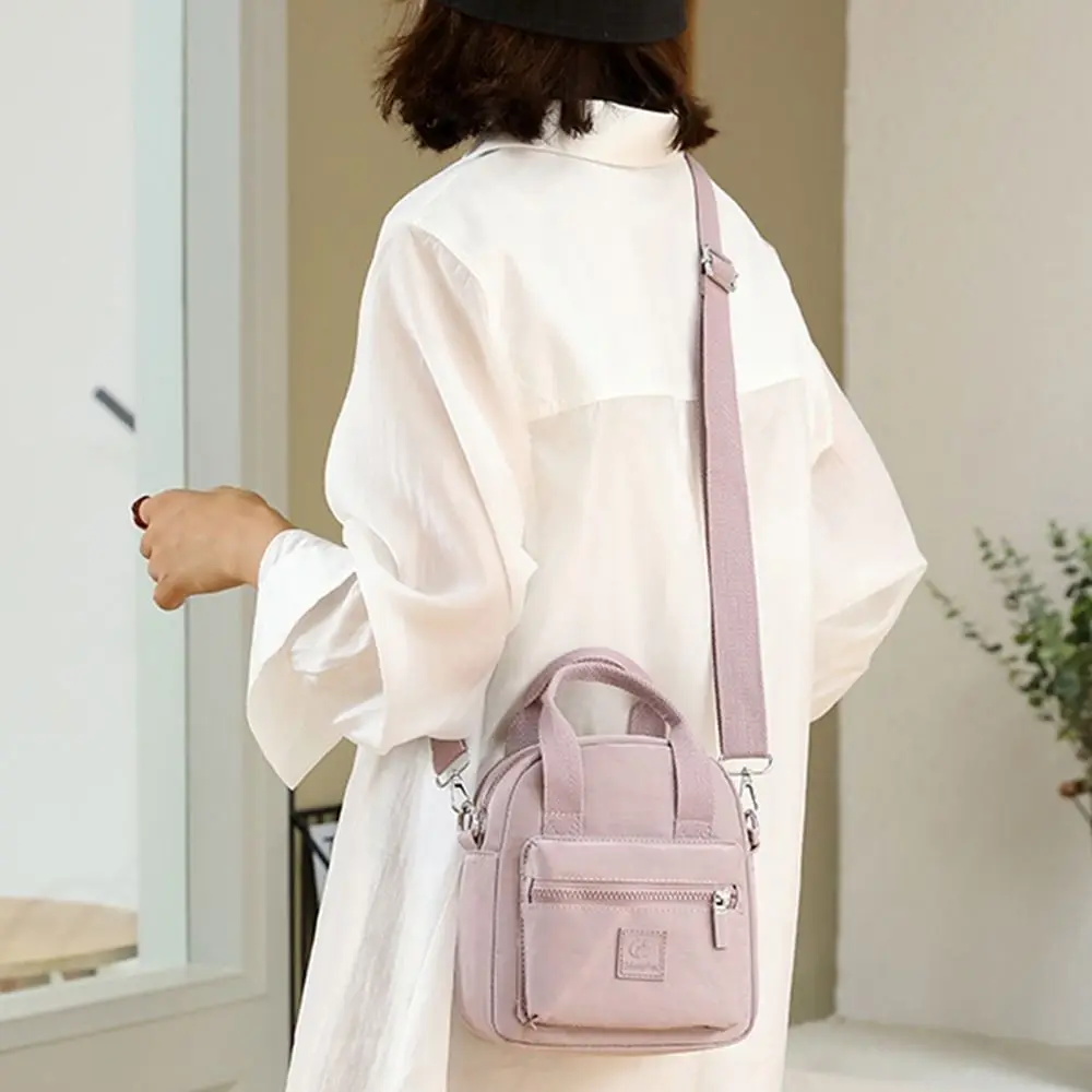 Women Casual Crossbody Shoulder Bag Girls Simple Fashion Zipper Handbags Nylon Waterproof Solid Messenger Tote Bag Lightweight