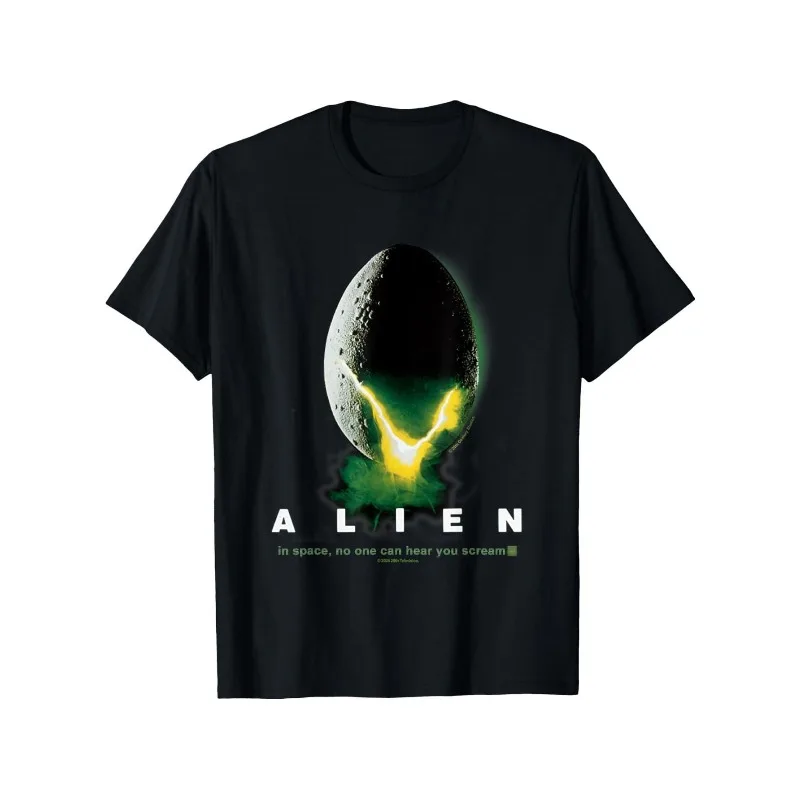 Alien Movie Pattern T-shirt, Sci-fi Horror Men's Summer New Item, Unisex Casual Fashion Harajuku Style T-shirt