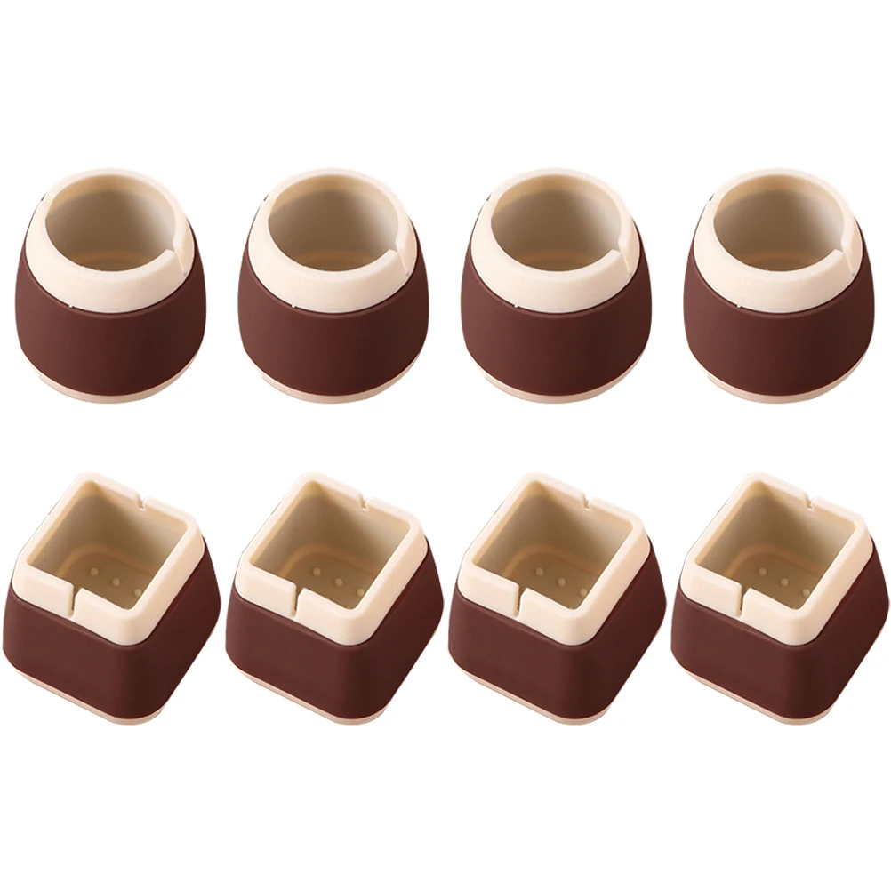 

8 Pcs Furniture Leg Covers Non slip Chair Foot Protectors for Hardwood Floors Desk Table Stool Silicone Pads Round Square Coffee