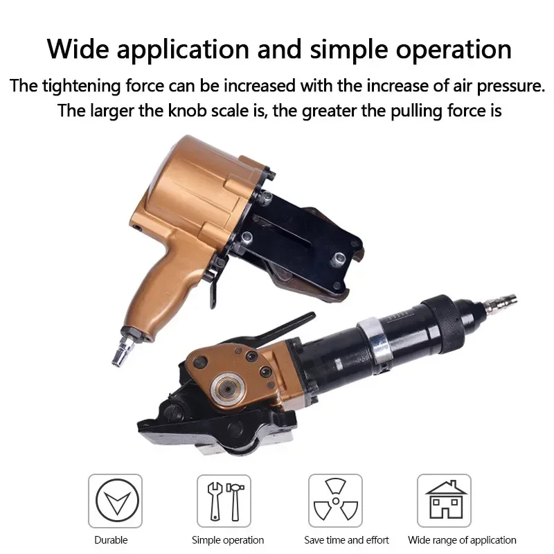 1PC High Air Distribution Manual Lifting PET Plastic Steel Split Steel Belt Pneumatic Packer Automatic Tension Lock Mechanism